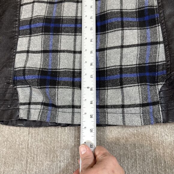 Collection by Bernardo Women Moto Jacket XL Vegan Leather and Flannel - Picture 7 of 8